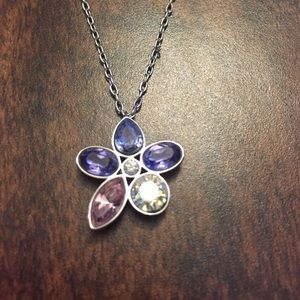 Purple Swarovski Flower Necklace