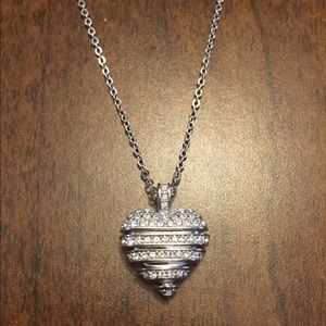 Silver Swarovski heart necklace