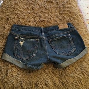 Hollister dark blue jean shorts - 0
