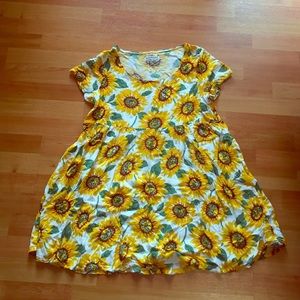 American apparel sunflower print dress
