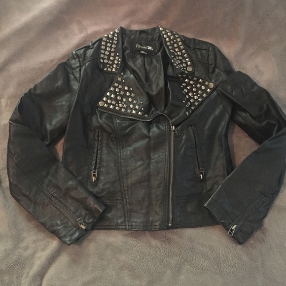 Forever 21 studded leather jacket