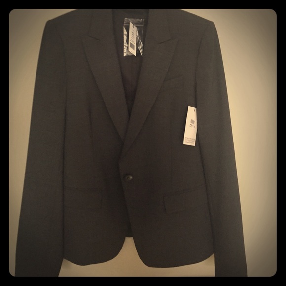 Theory Jackets & Blazers - NWT Theory Gabe Charcoal Gray Blazer Size 8