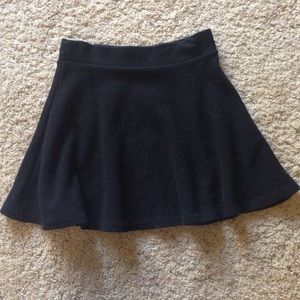 Black knit a-line skater skirt