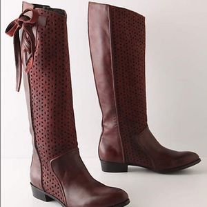 Anthropologie Claret bow boots euro size 40