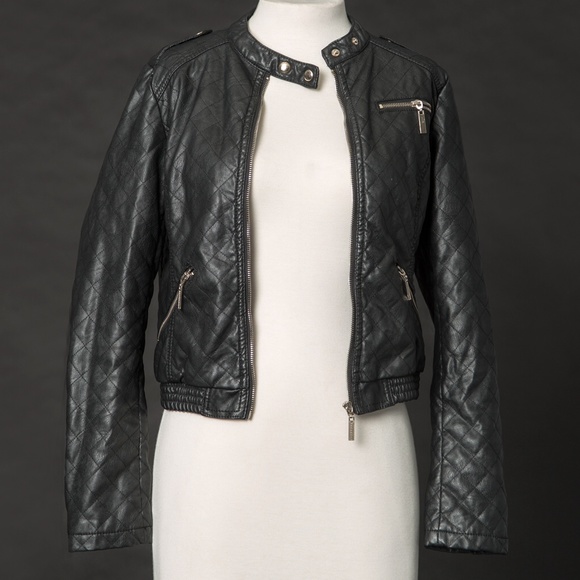 Forever 21 Faux Quilted Leather Moto Jacket