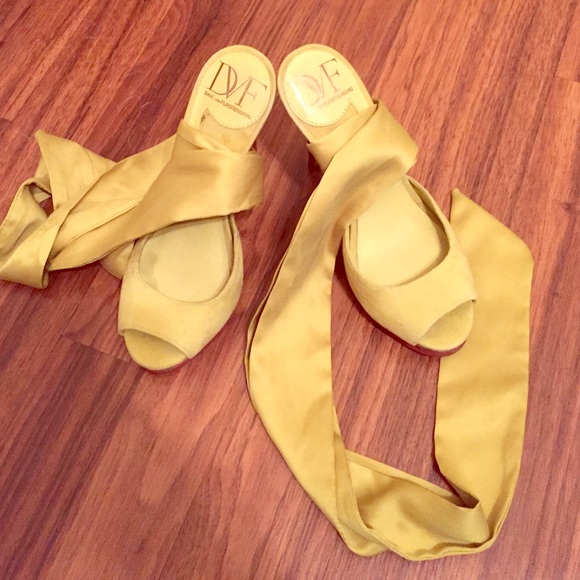DVF silk tie up sandals