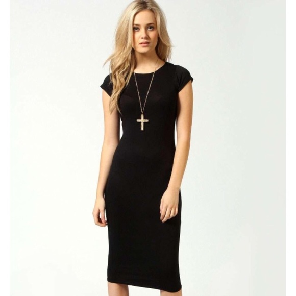 Black midi dress