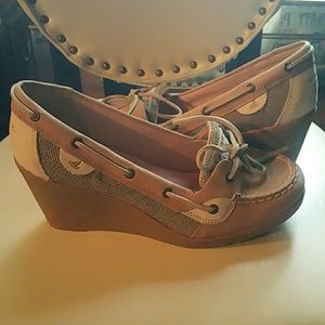 Sperry Tan Wedges size 10