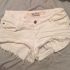 White cut off shorts