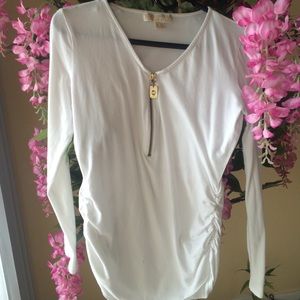 White cotton long sleeve shirt
