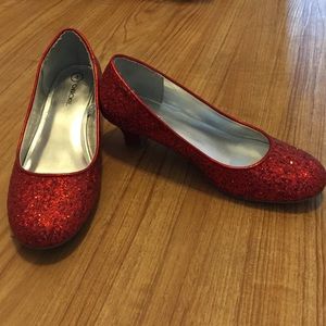 Red Glitter Heels