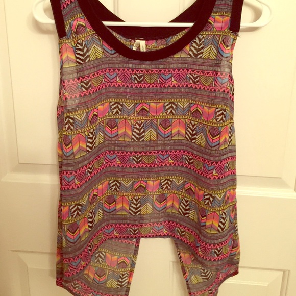 Hippy/feather patterned blouse