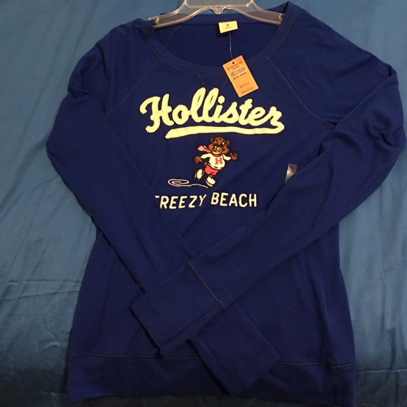 Brand-New, Hollister, Laser blue long sleeve shirt