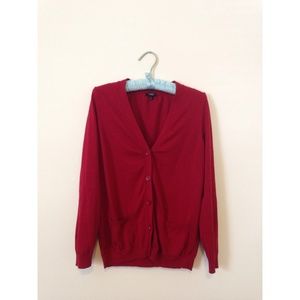 Talbots Cranberry Red Cardigan