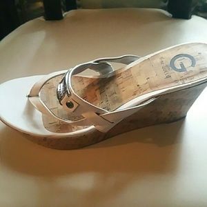 Guess White Wedges size 9