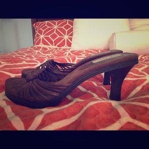 Steve Madden Brown Kitten Heel Slides