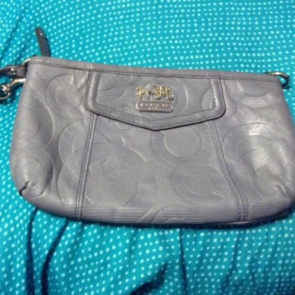 Silver coach wristlet NWOT