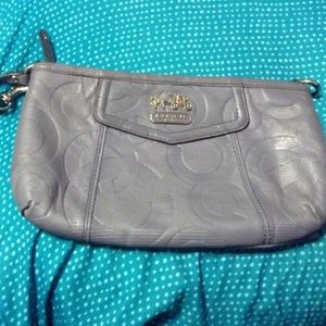 Silver coach wristlet NWOT