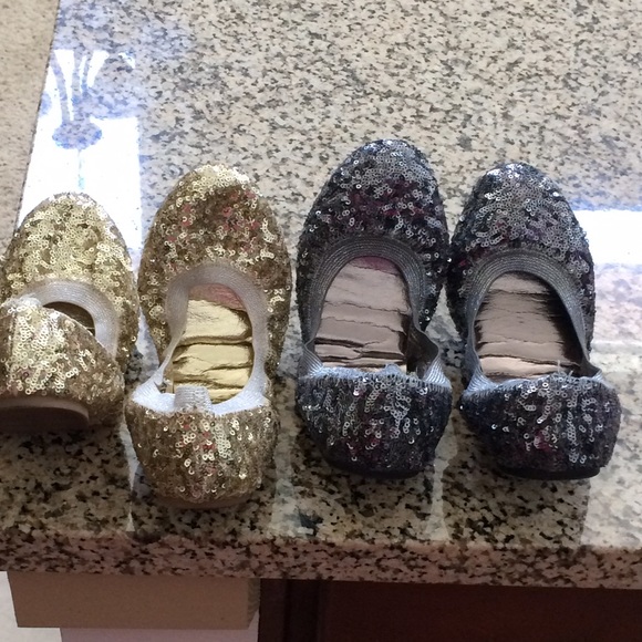 Sequined flats