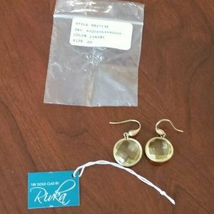 Rivka Canary Stone Earrings - Brand new