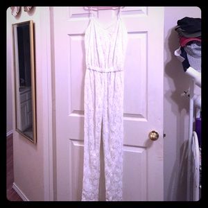 Joa brand white lace jumpsuit