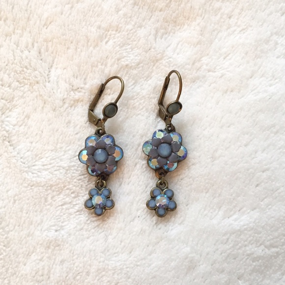 Michal Negrin Purple Dangly Earrings