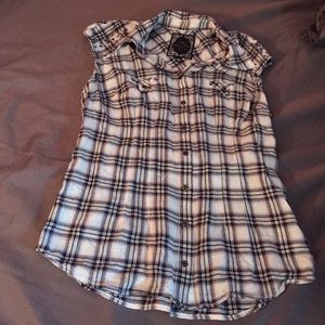 Plaid GUESS top