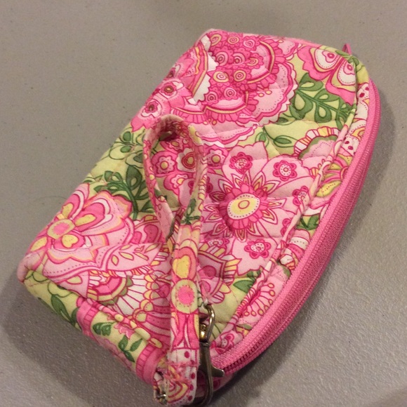 RARE retired Vera Bradley wristlet Petal Pink;VGUC