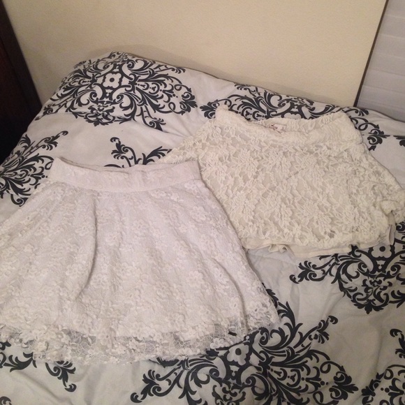 Two White hollister skater skirts