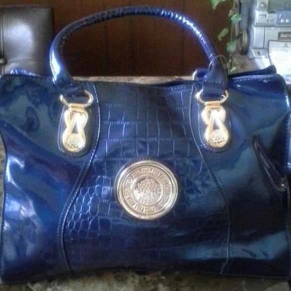 Royal blue bag with shoulder strap