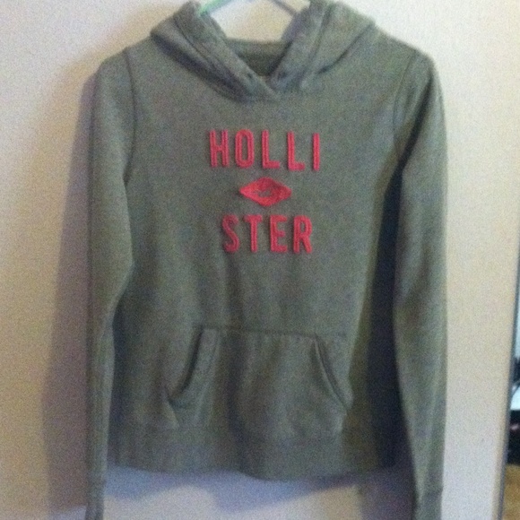 Hollister Tops - Gray and pink Hollister hoodie