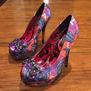 Fun multi colored 5" high heels from iron fist