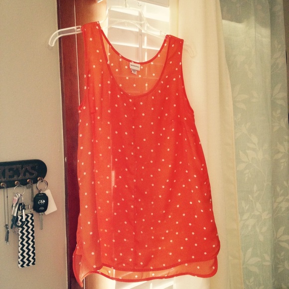 Orange polka dot tank
