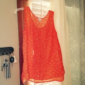 Orange polka dot tank