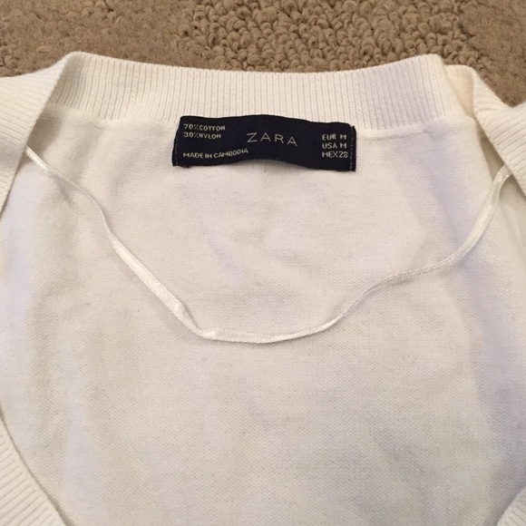 Zara White scoop neck sweater