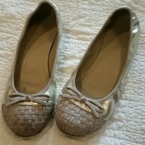 BCBGeneration Gold Ballet flats w Suede Detail