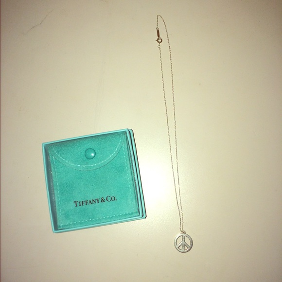 Limited edition Tiffany and Co peace sign necklace