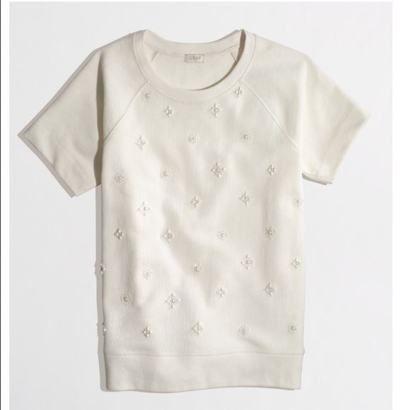 J.crew Factory short sleeve jeweled sweatshirt