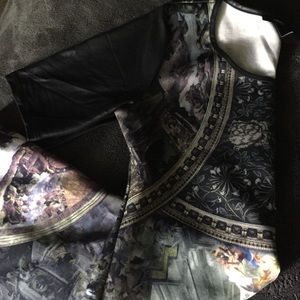 Cathedral dress w/ pleather short sleeves