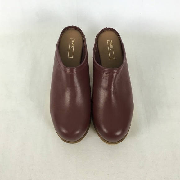 BDG Marigold Leather Platform Clogs 8 red