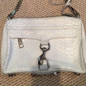 Rebecca Minkoff white embossed leather cross body