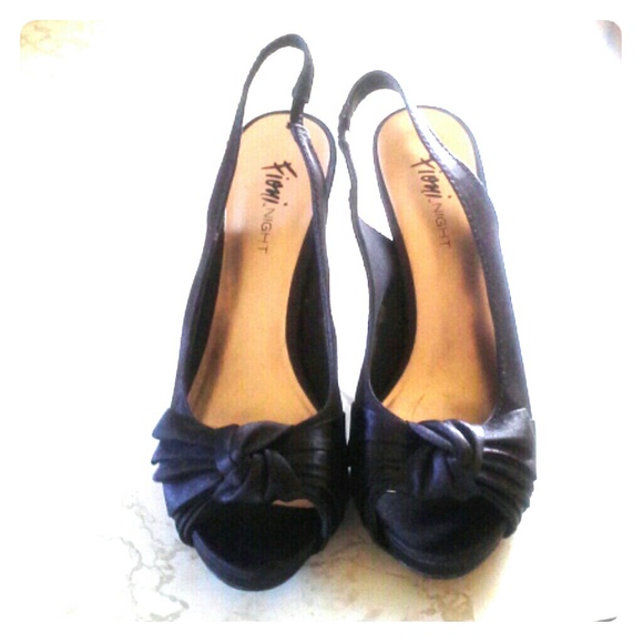 Black evening satin peeptoe slingback lovenotts