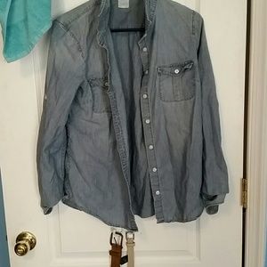 Denim button down
