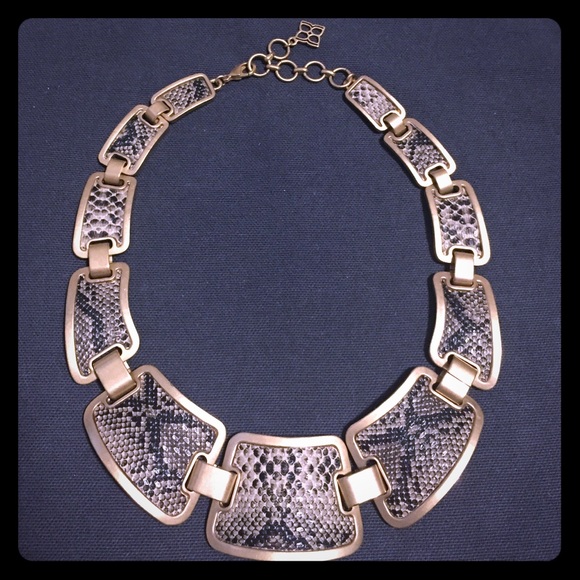 BCBGMAXAZRIA snakeskin statement necklace