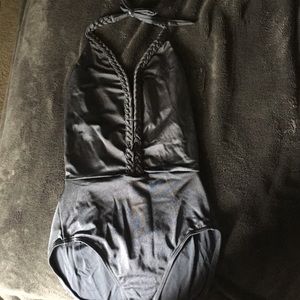 Backless semi-open front one-piece