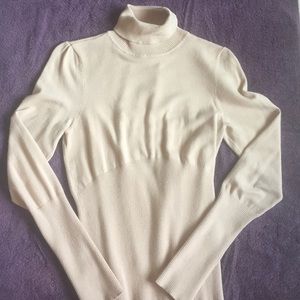 Tan White House-black Market turtleneck sweater