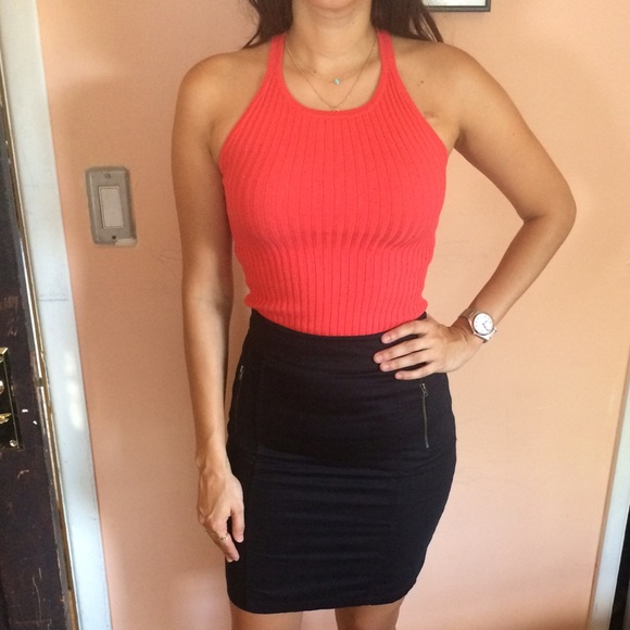 Flirty Ribbed Knit Racerback Top