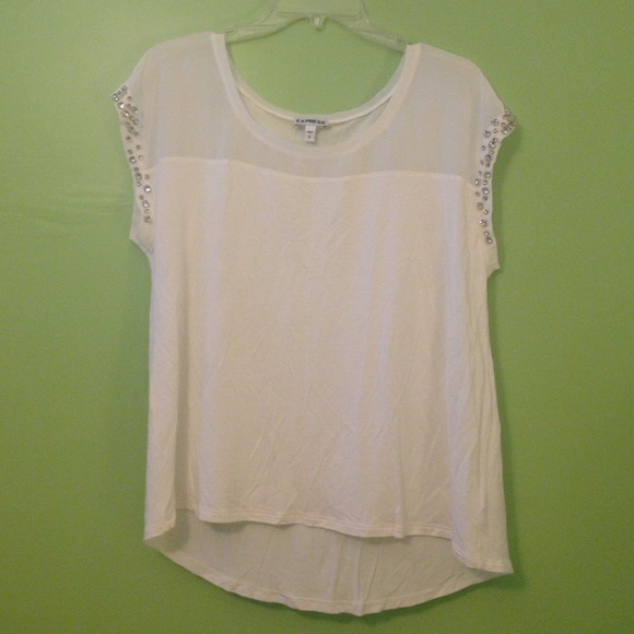 White studded  express tee