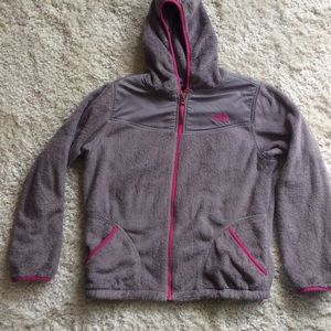 Gray zip up North Face