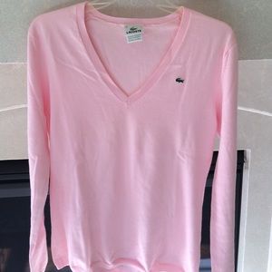 Pink Lacoste pullover sweater